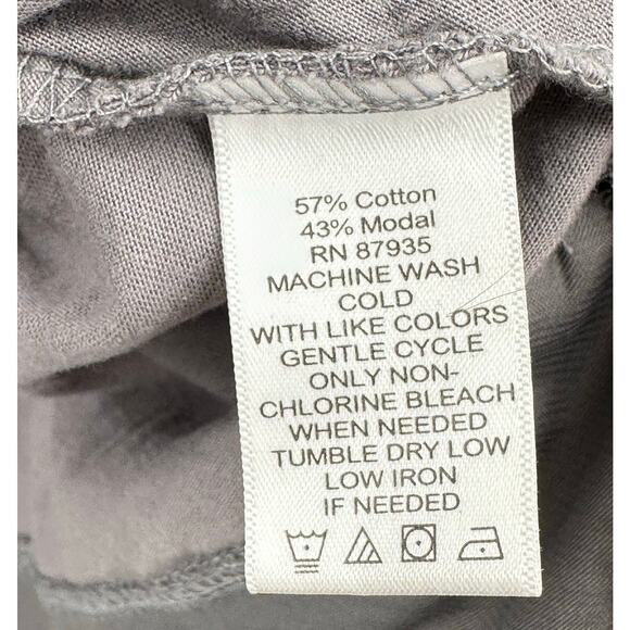 LOGO by Lori Goldstein Gray Jersey Tunic w/ Layered Satin Chiffon Hem 2XSP - Picture 8 of 10